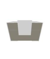 Resepsjonsdisk Hvit/Beige - 180 cm