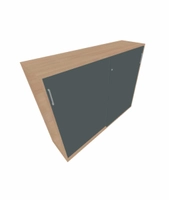 Skyvedørsskap 140cm, 3 permhøyder, Eik/Norwegian Green