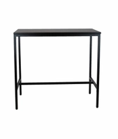 Barbord 120x70cm – sort topp, stål understell
