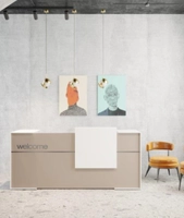 Resepsjonsdisk Hvit/beige - 220 cm