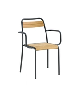 Iroko Wood Armstol Antrasitt