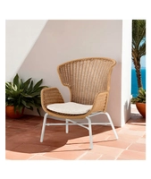 Ocean Loungestol, Hvit/ Natur flett
