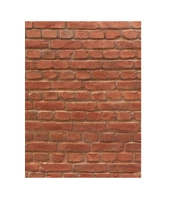 Veggpanel, teglstein, mørk rød - 1,31 x 3,28 m
