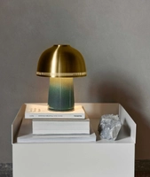Raku SH8 oppladbar lampe, blågrønn/messing