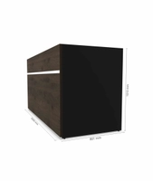 Resepsjonsdisk Valnøtt/Sort - 200 cm
