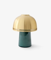 Raku SH8 oppladbar lampe, blågrønn/messing