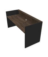 Resepsjonsdisk Valnøtt/Sort - 200 cm