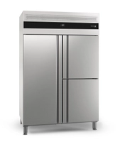 Fryseskap dobbelt 3 dører, rustfritt GN2/1, 1186L