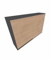 Skyvedørsskap 160cm, 3 permhøyder, Grå/Eik