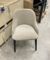 Fryd med armlene, lys fløyel, sort beis, OUTLET
