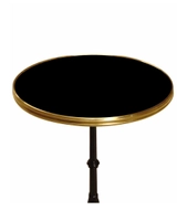 Sort bordplate med messing Ø70 cm