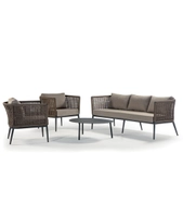 Cuba 3 komplett loungesett m/ 3 seter, Antrasitt ramme/ brune puter