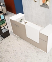 Resepsjonsdisk Hvit/beige - 220 cm