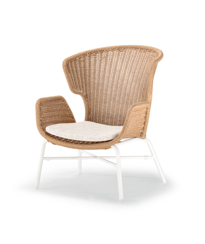 Ocean Loungestol, Hvit/ Natur flett