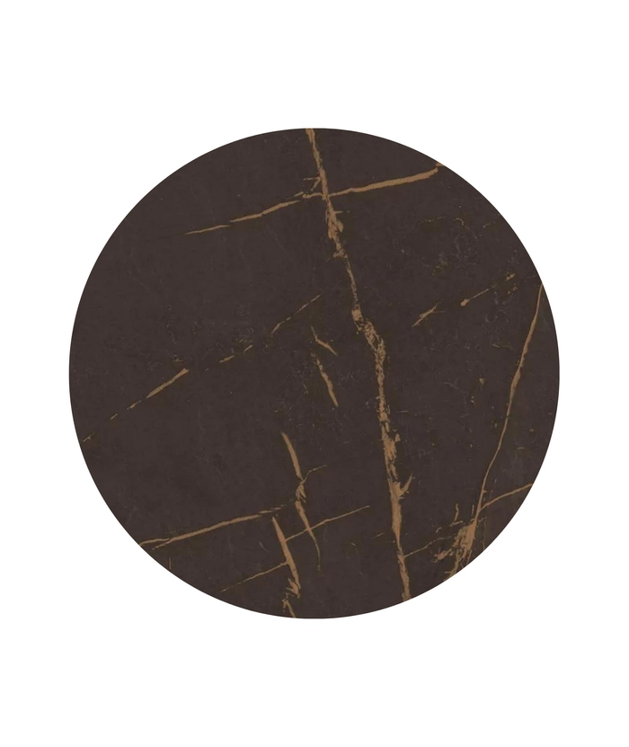 Laminat bordplate, black copper marble Ø80