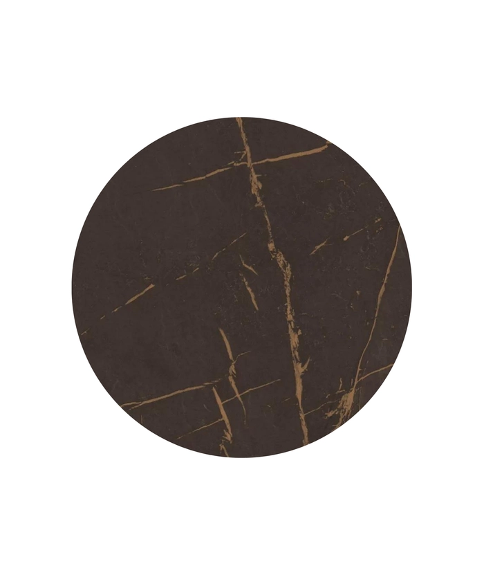 Laminat bordplate, black copper marble Ø60