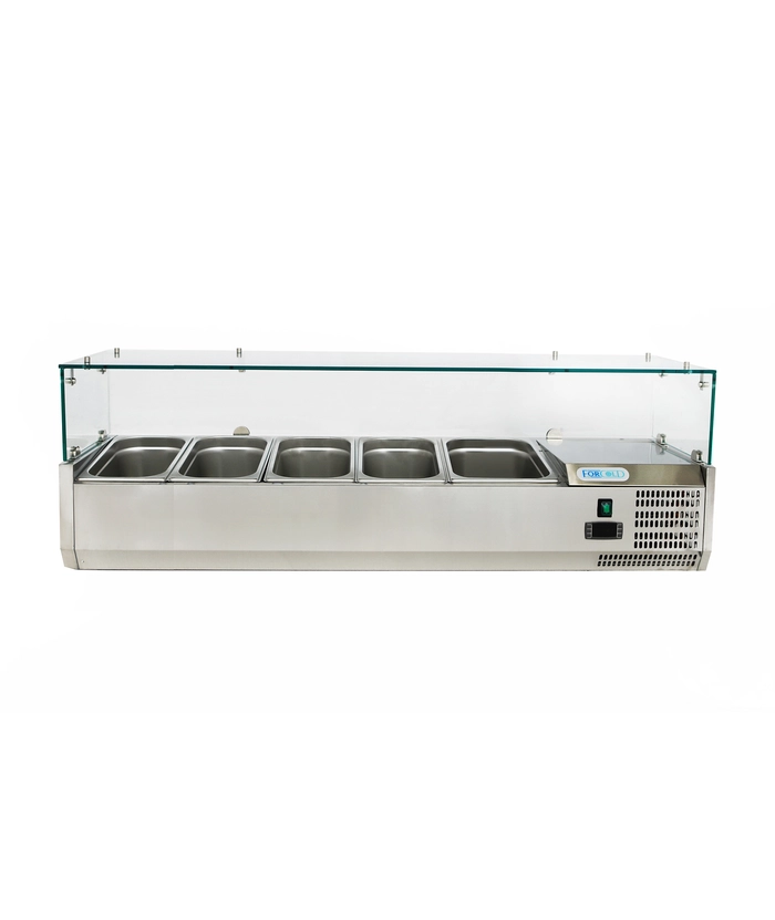 Garnityrkjøler med glasstopp 4xGN1/3 + 1xGN1/2