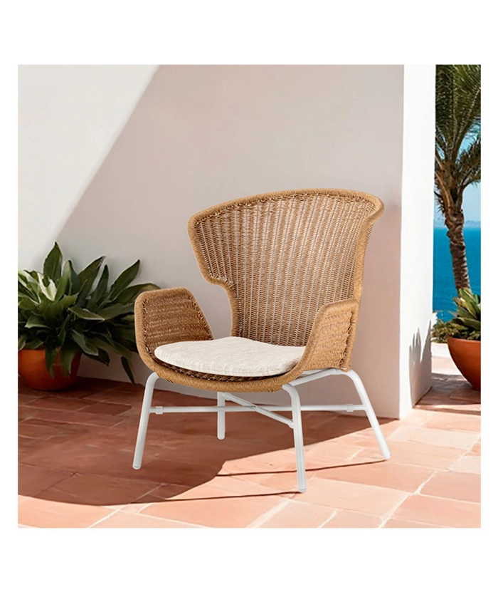 Ocean Loungestol, Hvit/ Natur flett