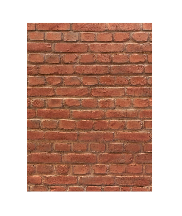 Veggpanel, teglstein, mørk rød - 1,31 x 3,28 m