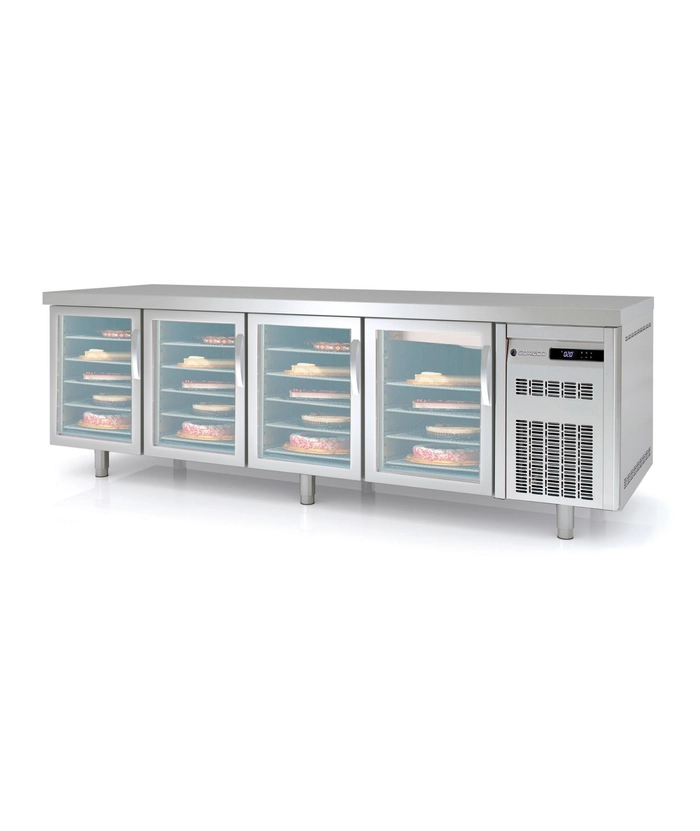 Konditordisk MCPV-250 frys, 4 glassdører