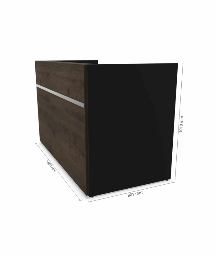Resepsjonsdisk Valnøtt/Sort - 160 cm
