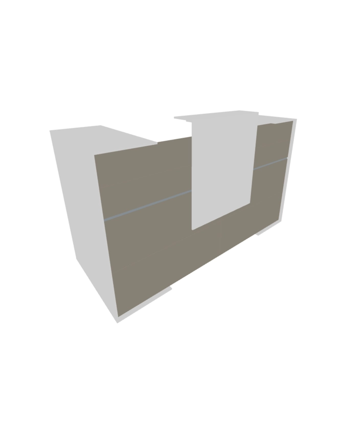 Resepsjonsdisk Hvit/Beige - 200 cm
