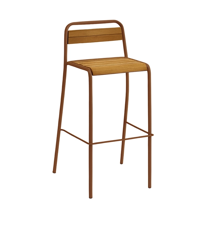 Iroko 2 barstol Rust