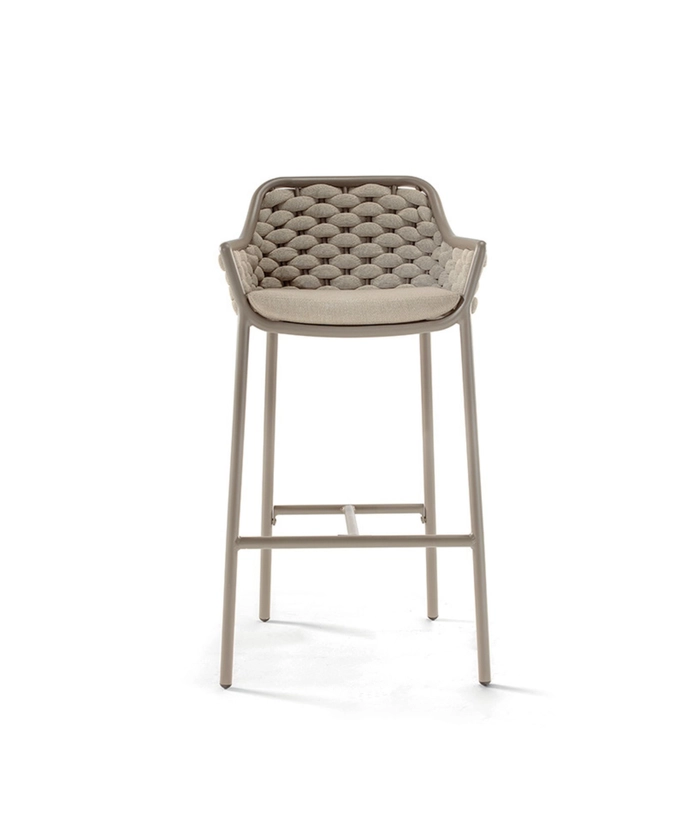 Panama Barstol, Beige ben/ beige brown flett, beige pute
