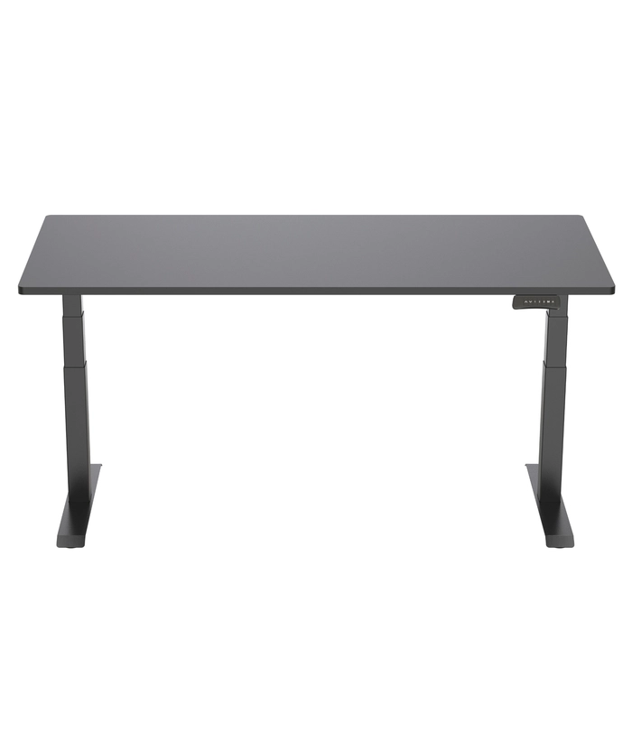 Hev/senk kontorpult, sort, 180x80cm, komplett