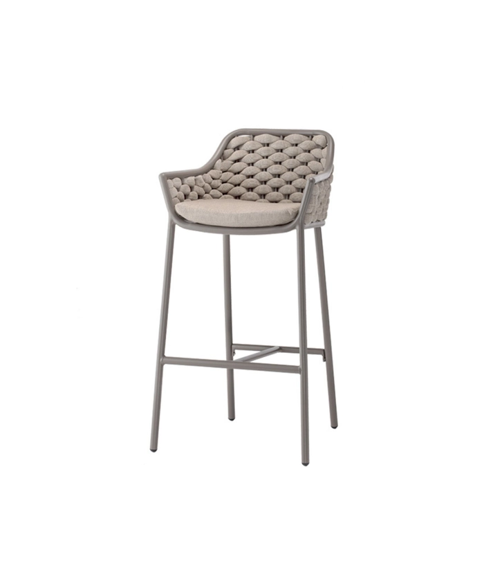 Panama Barstol, Beige ben/ beige brown flett, beige pute