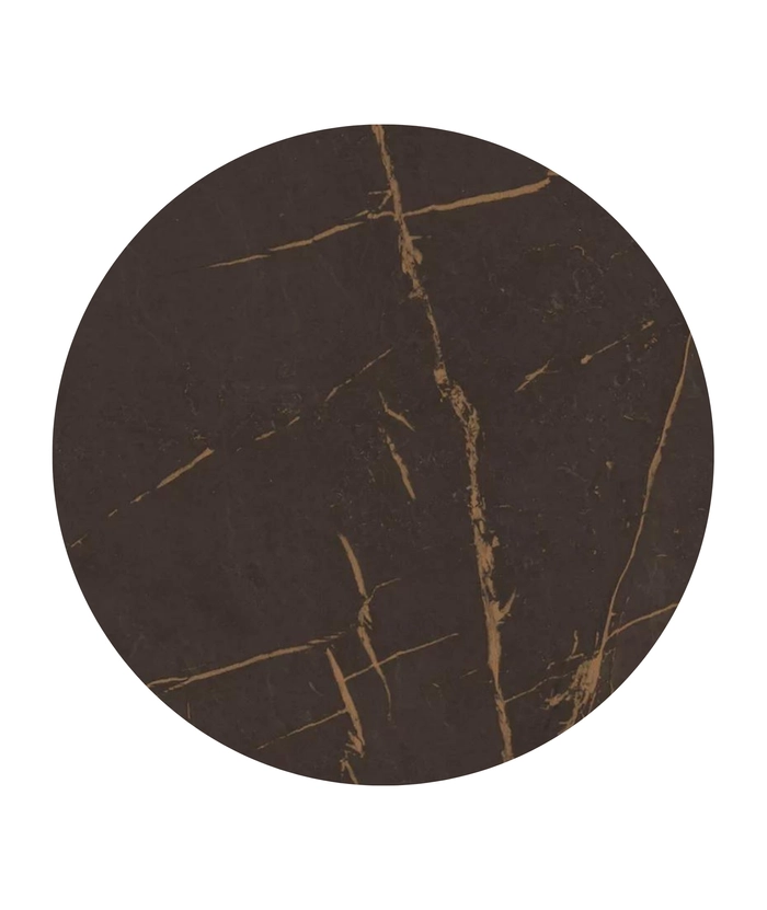 Laminat bordplate, black copper marble Ø117