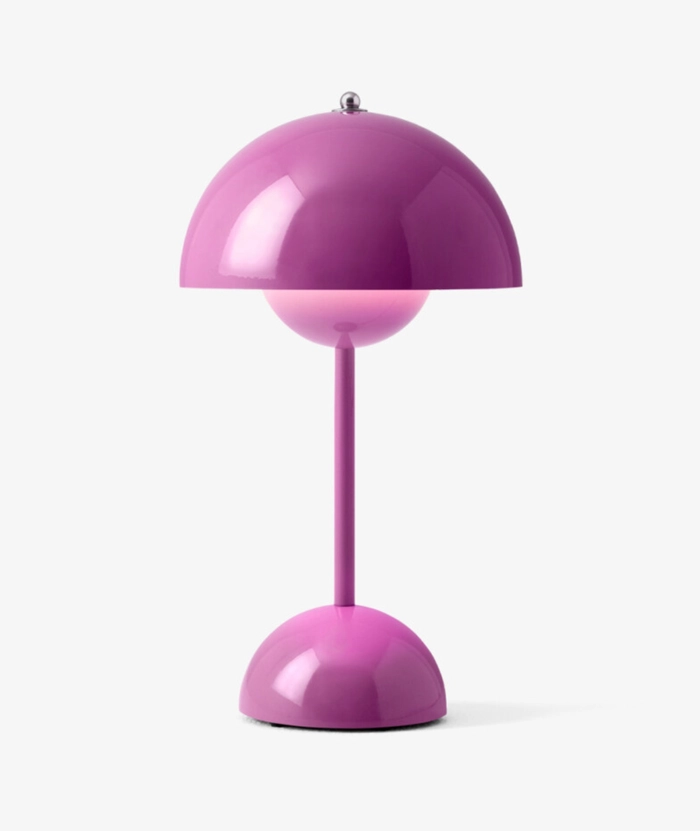 Flowerpot VP9 oppladbard bordlampe, Tangy Pink