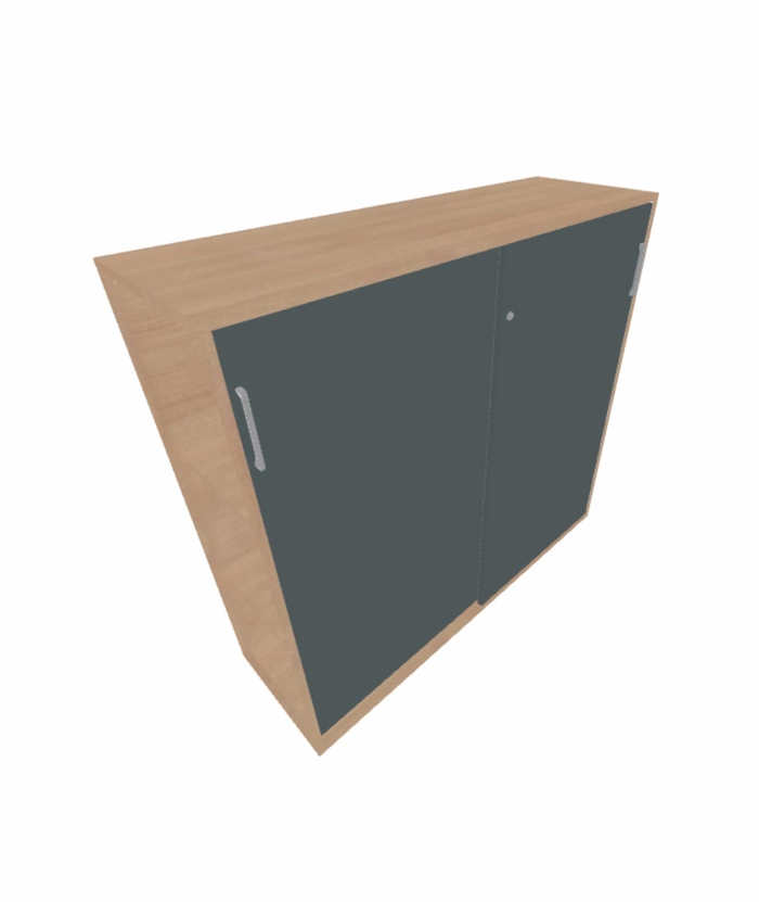 Skyvedørsskap 120cm, 3 permhøyder, Eik/Norwegian Green