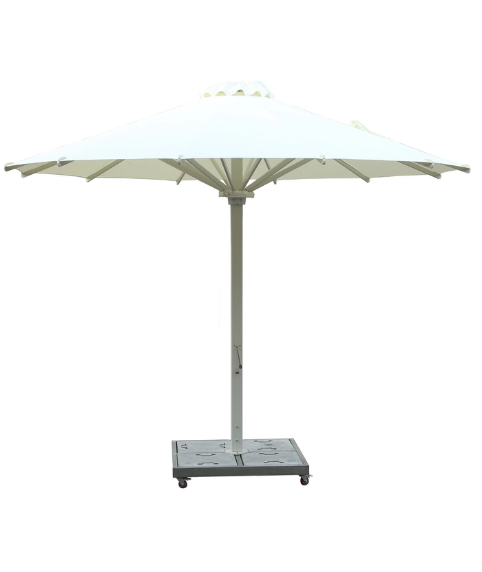 Premium parasoll Ø4m - lys sand