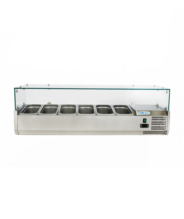 Garnityrkjøler med glasstopp 6xGN1/4