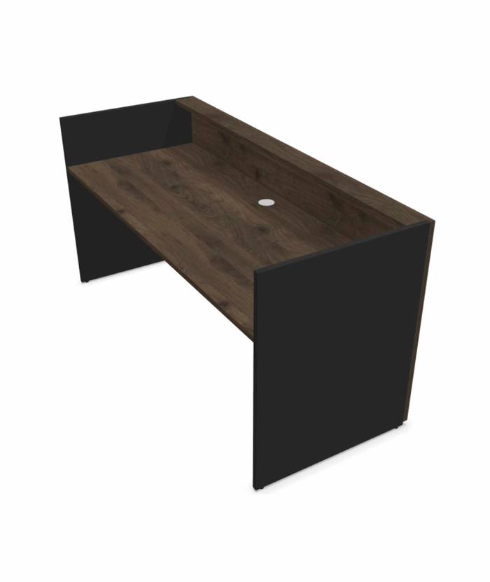 Resepsjonsdisk Valnøtt/Sort - 200 cm