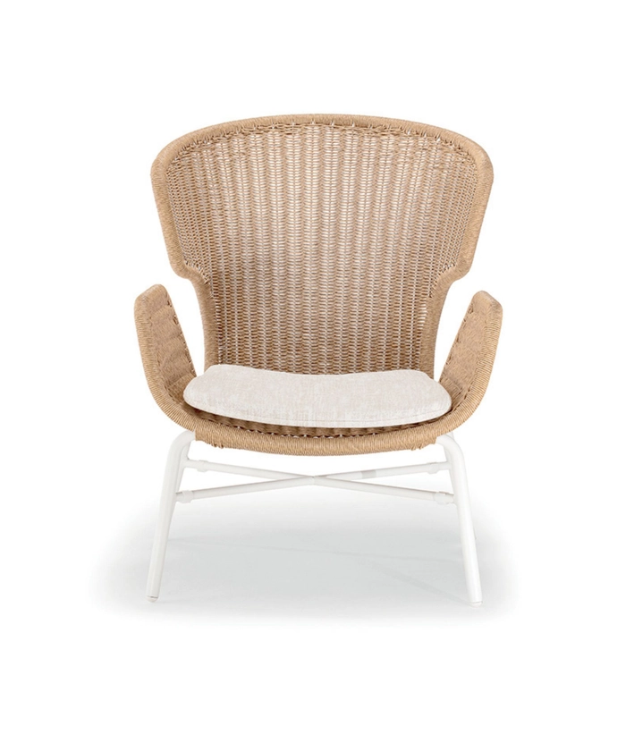Ocean Loungestol, Hvit/ Natur flett