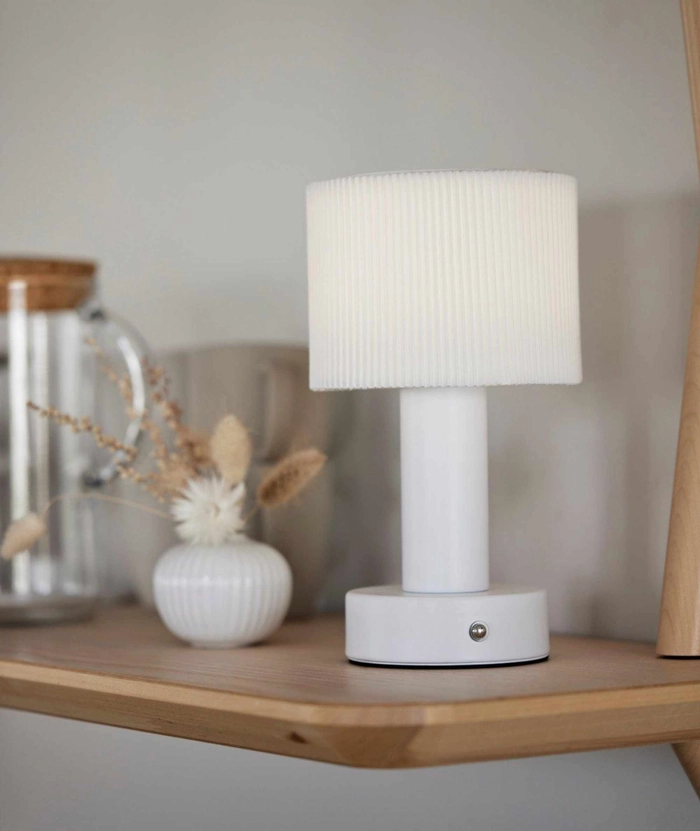 Tiara oppladbar bordlampe, hvit