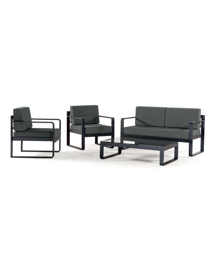 Capri sofagruppe m/ 2 seter og bord.antrasitt/dark grey olifin