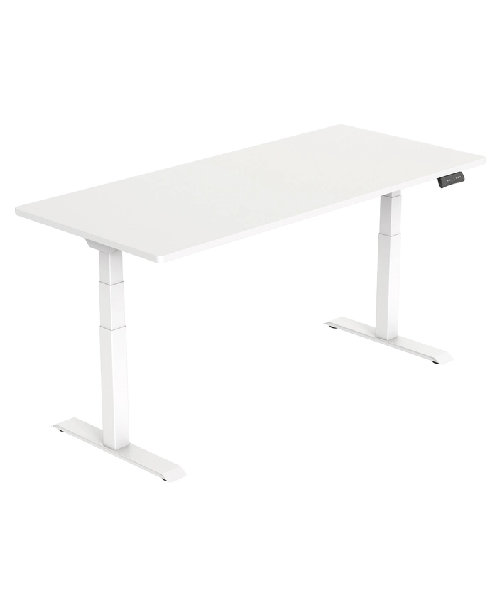 Hev/senk kontorpult, hvit, 180x80cm, komplett