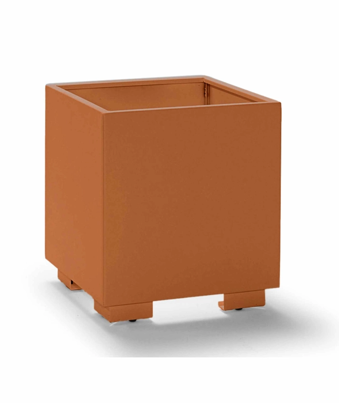 Blomsterkasse Hydra m/ben 40x40x50, RAL 8023 rust