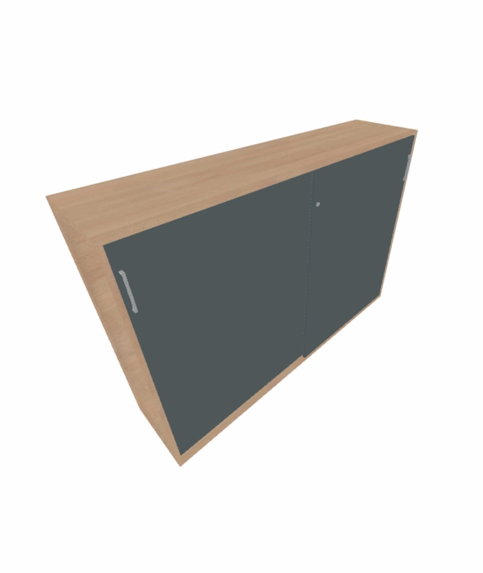Skyvedørsskap 160cm, 3 permhøyder, Eik/Norwegian Green