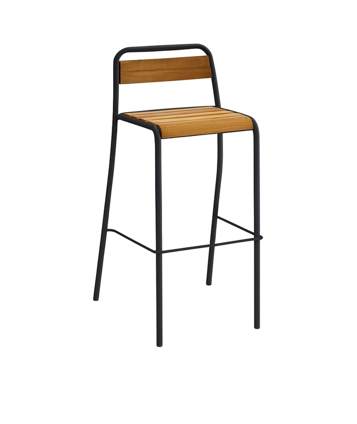  Iroko 2 barstol Antrasitt 