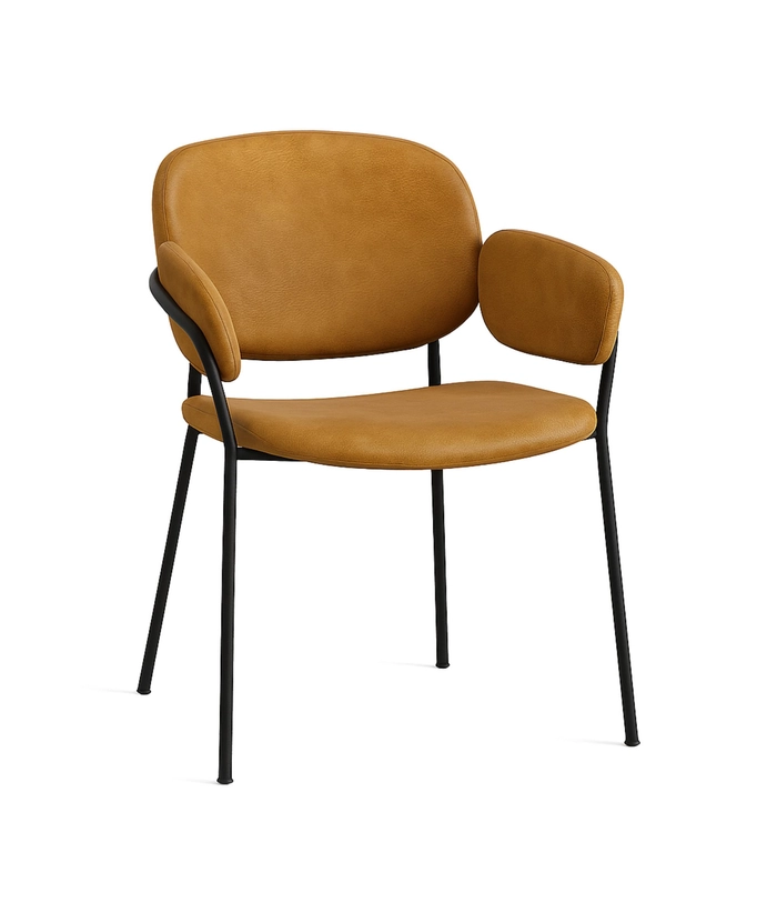 Riso stol - Vintage 215 Cognac, sort stål