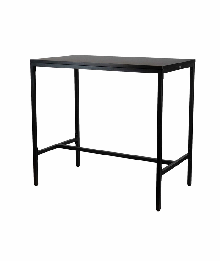 Barbord 120x70cm – sort topp, stål understell