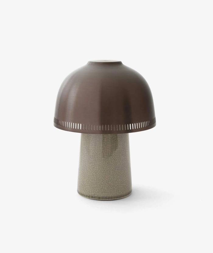 Raku SH8 oppladbar lampe, grå/bronse