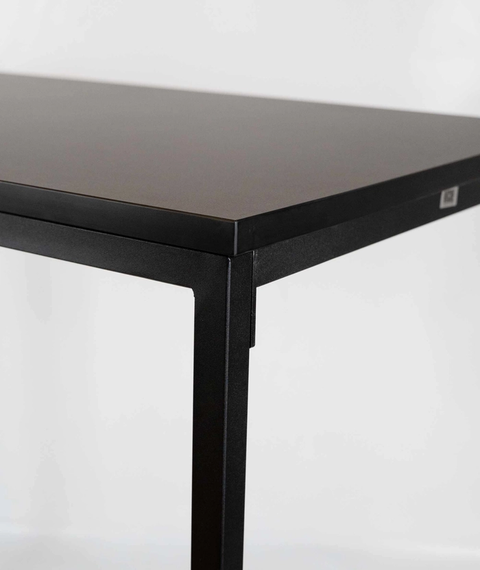 Barbord 120x70cm – sort topp, stål understell