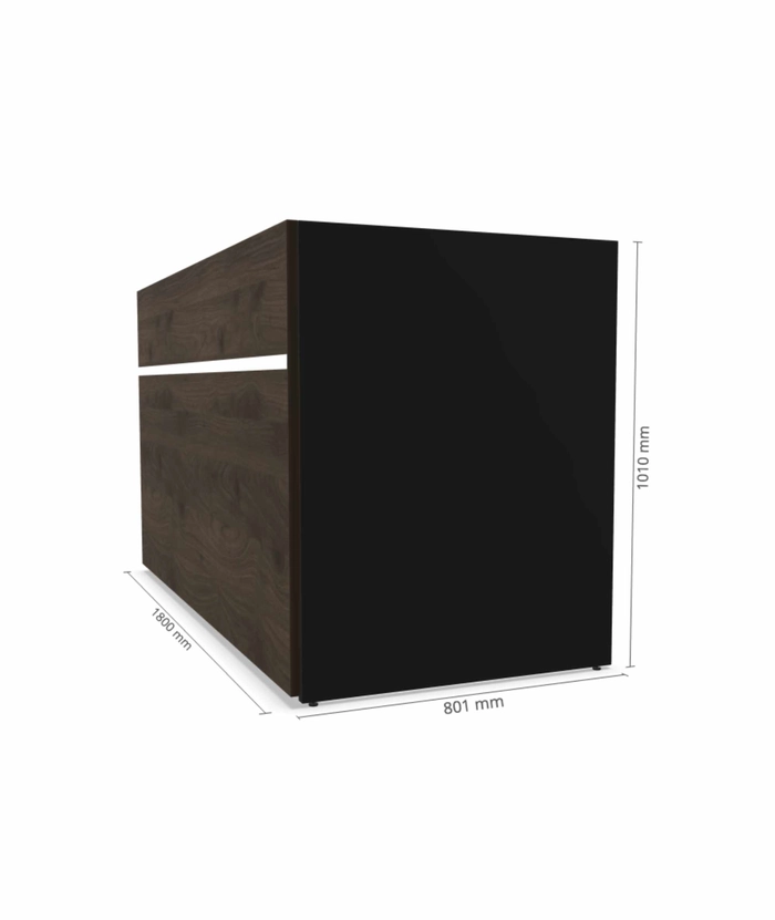 Resepsjonsdisk Valnøtt/Sort - 180 cm