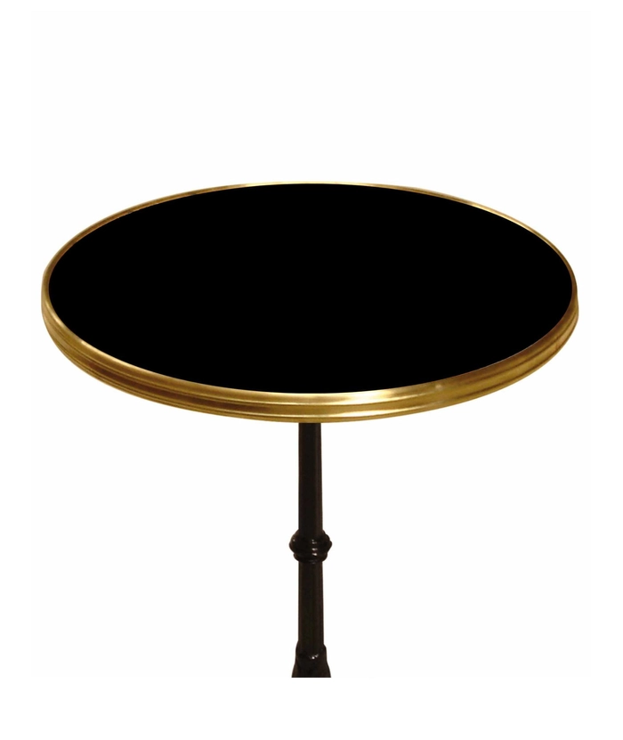 Sort bordplate med messing Ø70 cm