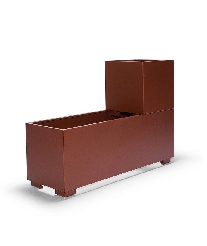 Blomsterkasse Hydra m/ben 40x100x50, RAL 9017 sort